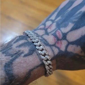 s925 silver
Bust down cuban link moissanite gems  s925 silver bracelet